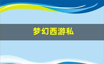 新梦幻西游私服：梦幻西游私(梦幻西游私s